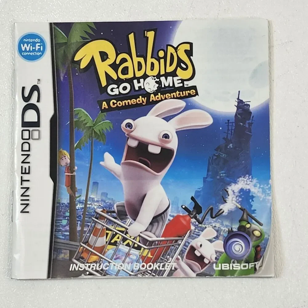 Rabbids Go Home Nintendo DS Game 2009 Cartridge Manual